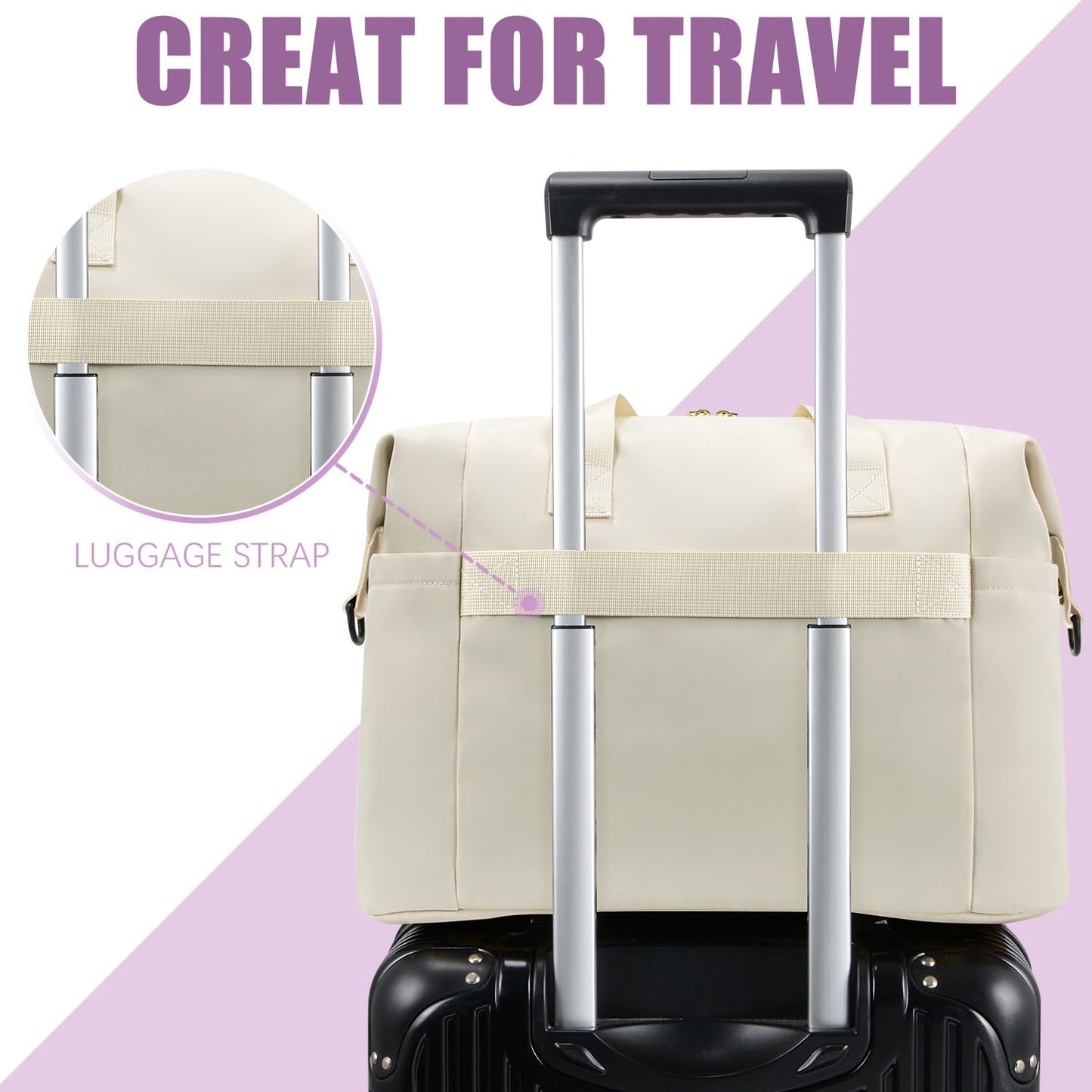 Tuwubi Diaper Bag Tote,Baby Diaper Bag with Pacifier Case Large Travel Diaper Tote Caddy for Mom and Dad Multifunction Large Baby Bag - White