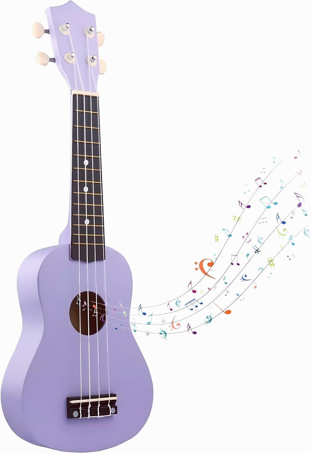 21 Inch Carbon Fibre Kids Toddler Child Children Acoustic Guitar Ukulele Musical Instruments Ideal for 3-9 Year Old Boys Girls Gifts (Purple)