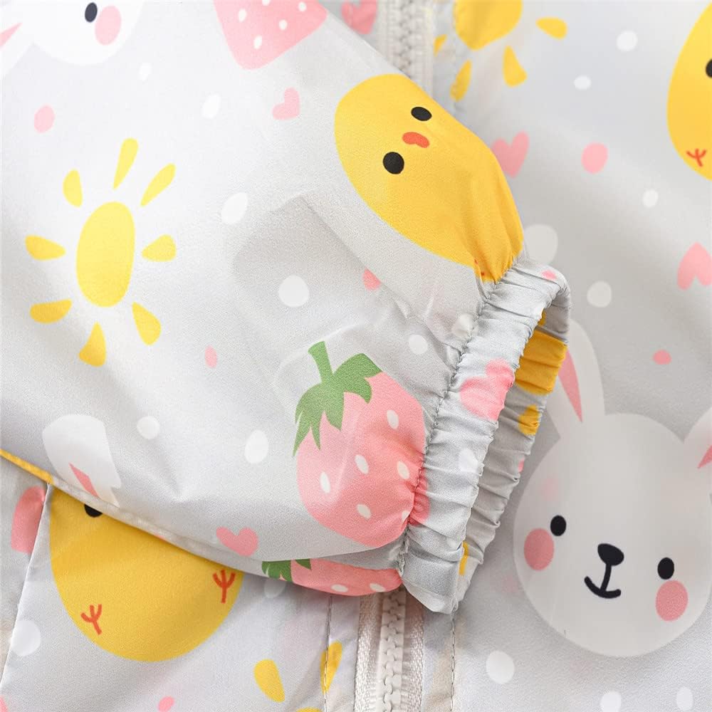 TUIJI Toddler Boys Girls Cartoon Print Zip Jacket Hooded Trench Lightweight Kids Coats Windbreaker Outdoor Cute Dust Coats