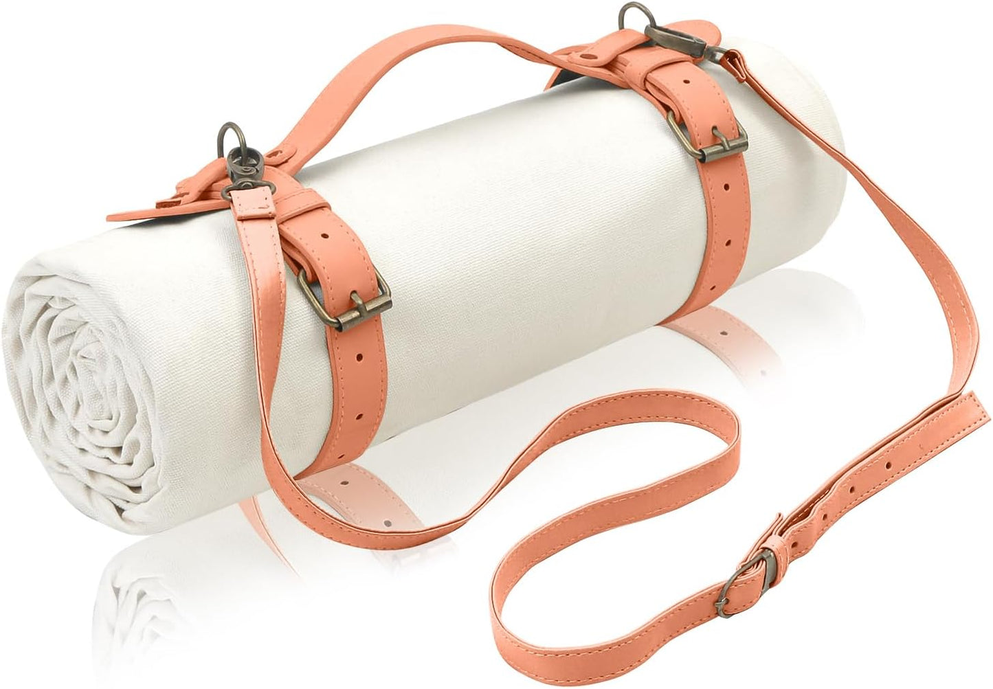 4’9” x 6’3” White Lightweight Water-Resistant Canvas Mat – Picnic, Outdoor, Beach, Park, Camping, Toy Mat