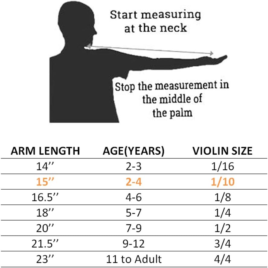 Paititi 1/10 Size Artist-100 Student Violin Starter Kit with Brazilwood Bow Lightweight Case, Extra Strings and Rosin