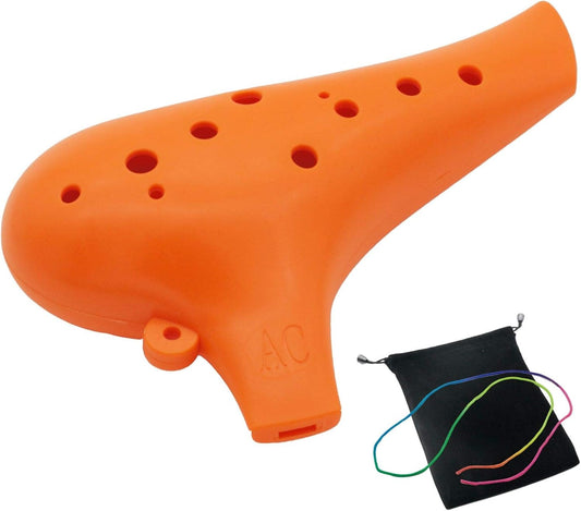 Aestivate Plastic Ocarina Instrument 12 Hole Ocarina Alto C 12-Hole Ocarina Instrument Easy Instrument (Orange)