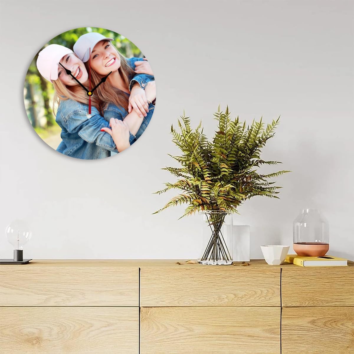 Generic Custom Clocks for Walls Personalized Picture Hanging Time Clocks Silent Non Ticking Round Decoration for Kitchen Creative, 12inch-30cm