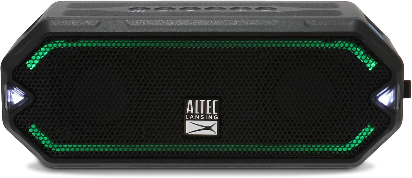 Altec Lansing - HydraJolt Wireless Bluetooth Speaker, Waterproof Portable Speakers with Built in Phone Charger and Lights, Everything Proof Outdoor, Shockproof, Snowproof, 16 Hours Playtime