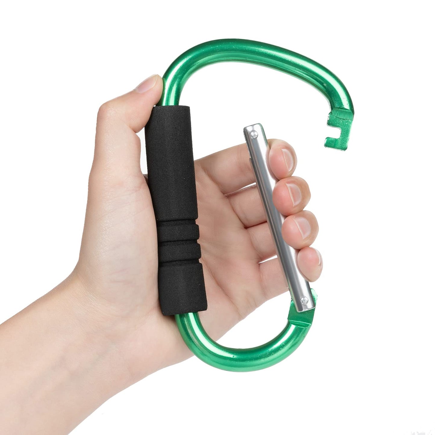 Stroller Hooks by Baby，2 Pack Convenient Organizer Hook Bag Clips to Diaper Bags Green