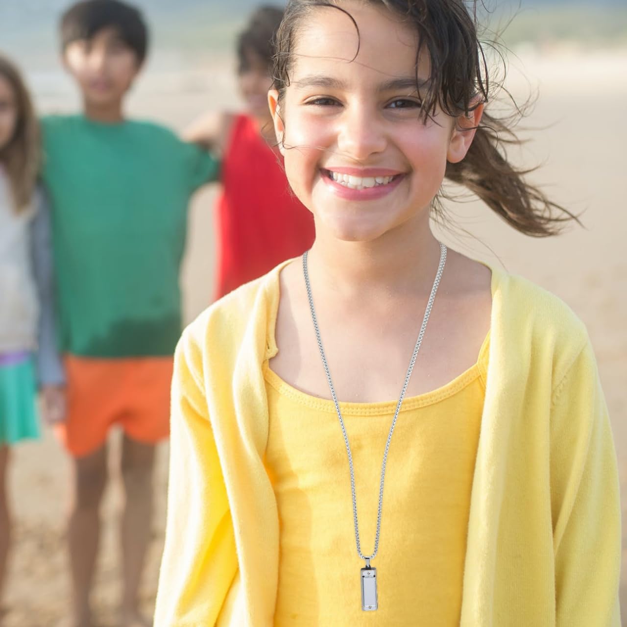 Mini Harmonica Necklace - Adorable Mini Harmonica Necklace Music Party Favor, 6 Pcs Portable Wind Instruments