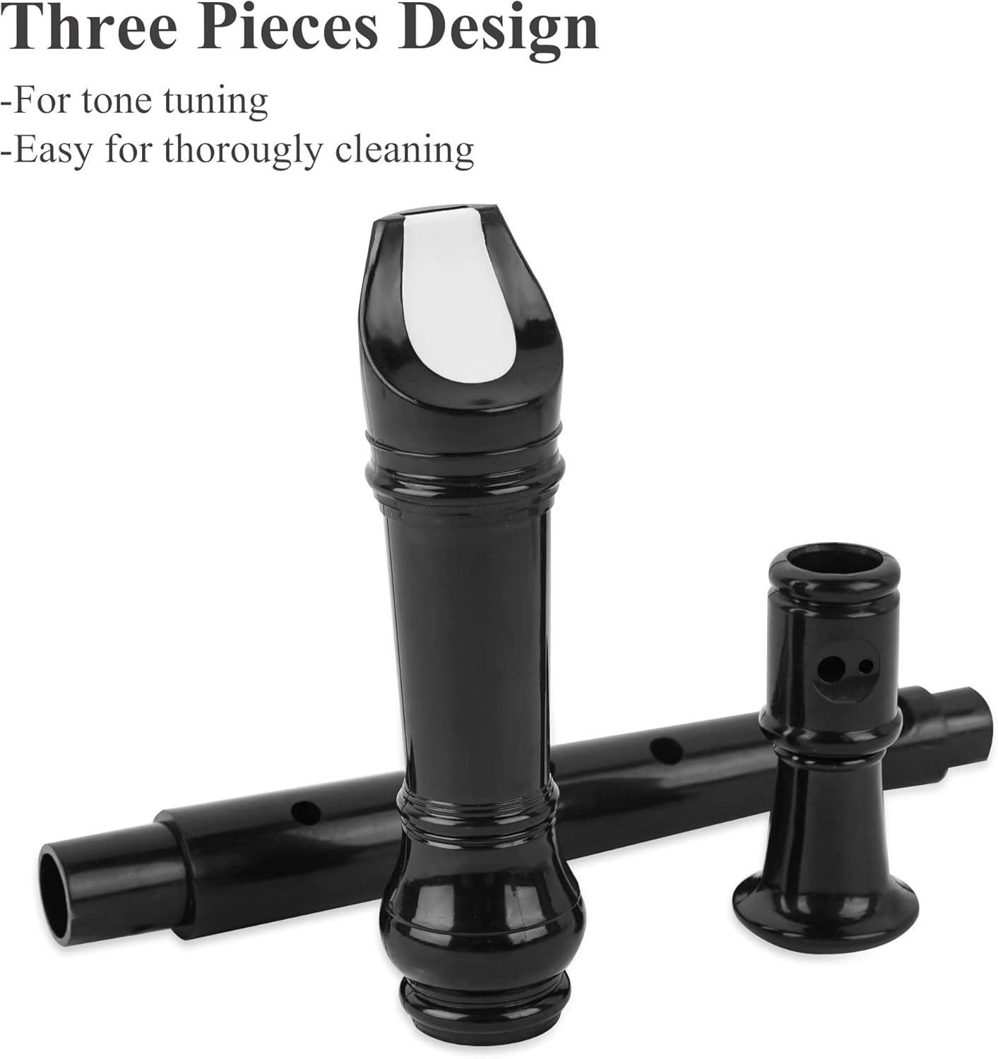 Recorder Instrument for Beginner Kids Adults,8-Hole Soprano Descant Recorder Music Flute with with Cleaning Rod & Leather Case For School Student Home Entertainment(2-Black Marble)