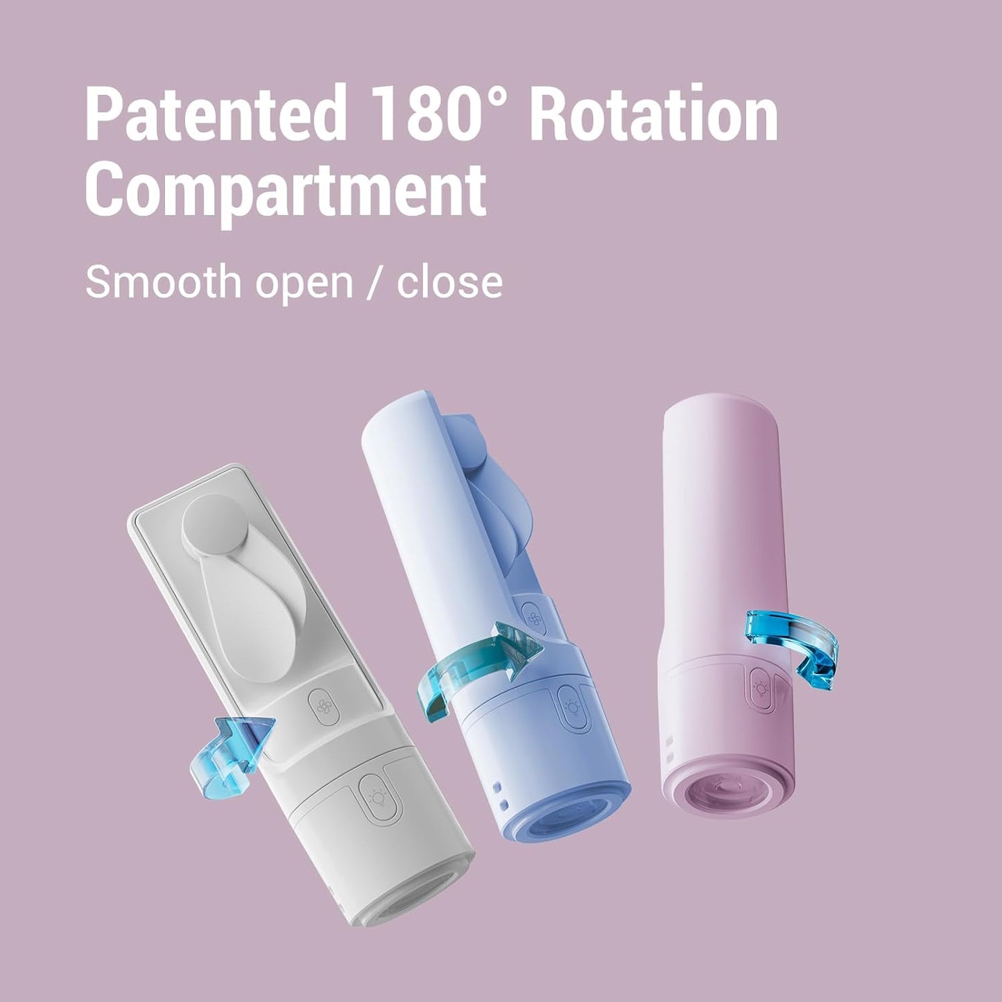 Airluxe Mini 3-in-1 Portable Fan Rechargeable- Handheld Fan with 35-Hour Battery Life, Fast Charging Power Bank&Flashlight- Personal Fan for Travel, Vacation, and Festival Essentials Purple