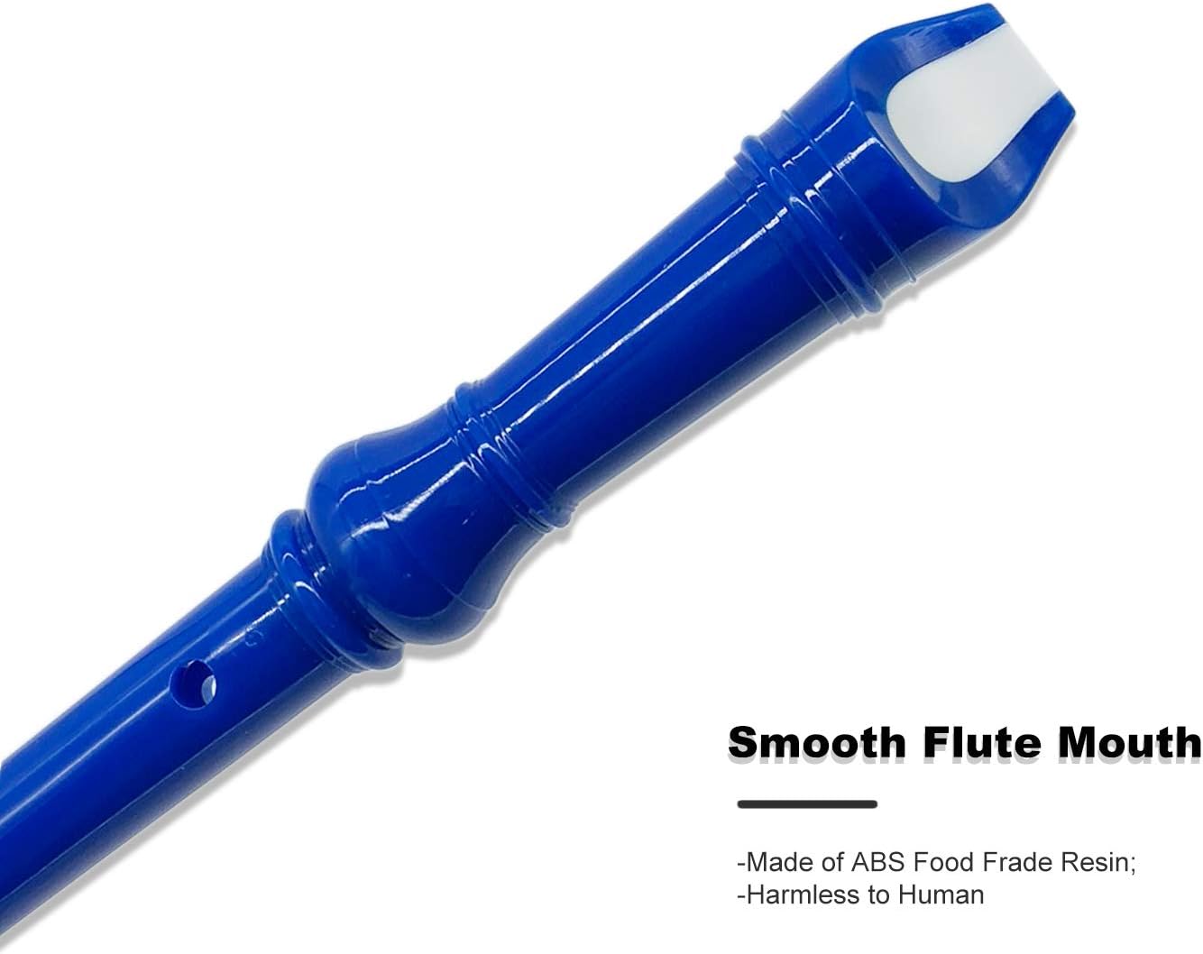 SJOYS 8-Hole Soprano Descant Recorder Kids Music Flute with Cleaning Rod & Case Bag For School Student Home Entertainment Blue