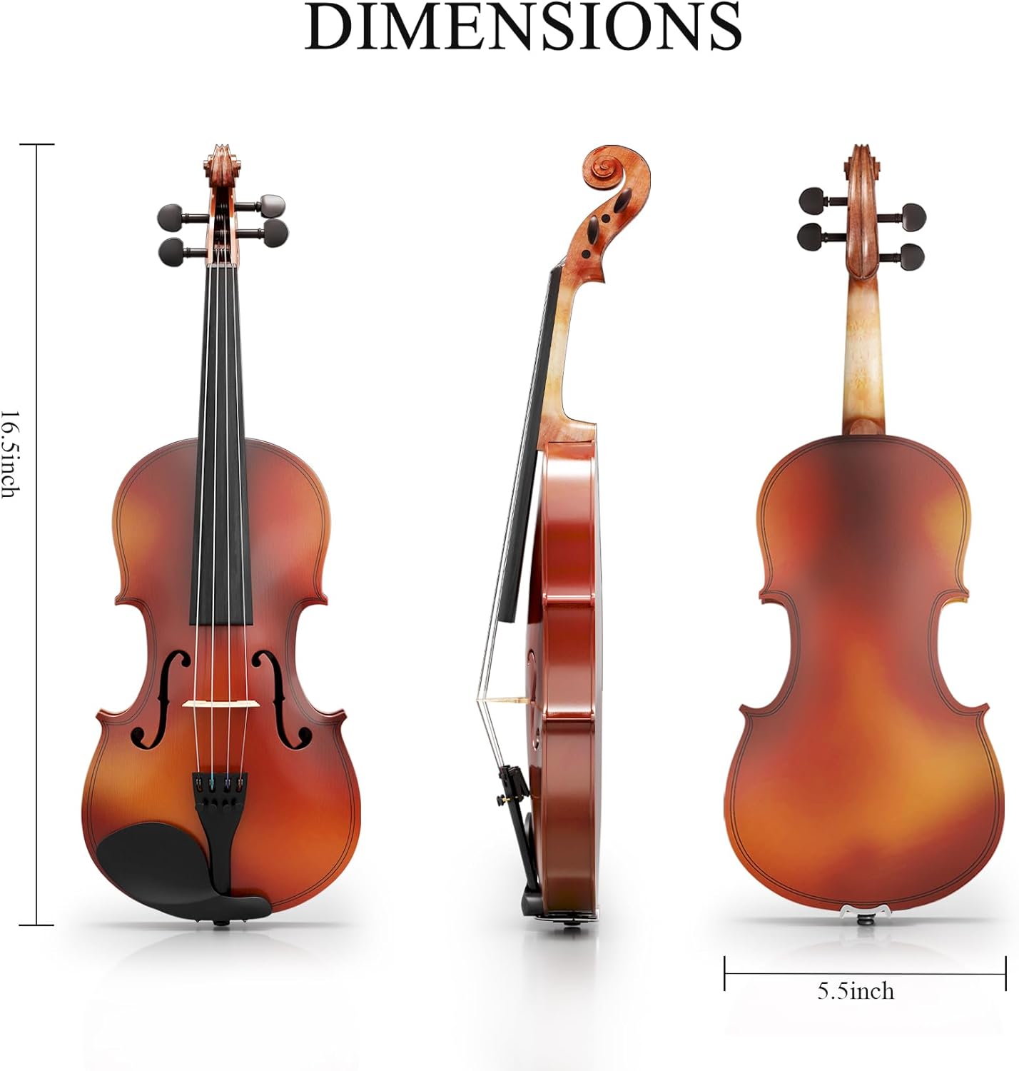 1/8 Violin for Beginner, Kids Violin for Students, Complete Kids Violins Set with Case, Bow, Rosin, Ideal for Kids Violins Beginner Ages 4-5, Natural