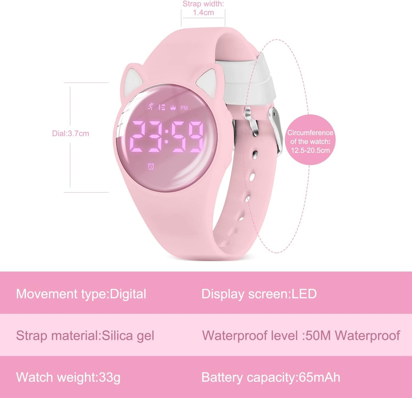 Kids Watches for Girls Boys Digital Sport Watch with Step Counter Pedometer Vibration Alarm Clock, No App Waterproof Fitness Tracker Kids Watch Boys Girls Teens Students Ages 5-16