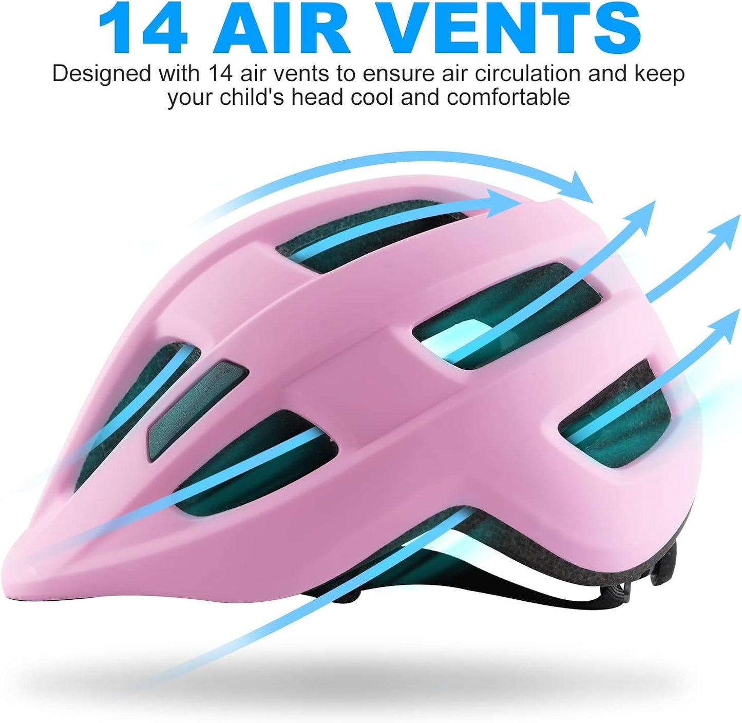 Kids Bike Helmet for Ages 1-8 Years, Adjustable Toddler Boys and Girls Helmets, Lightweight Child Infant Bicycle Cycling Scooter Sports Helmet 48-54cm