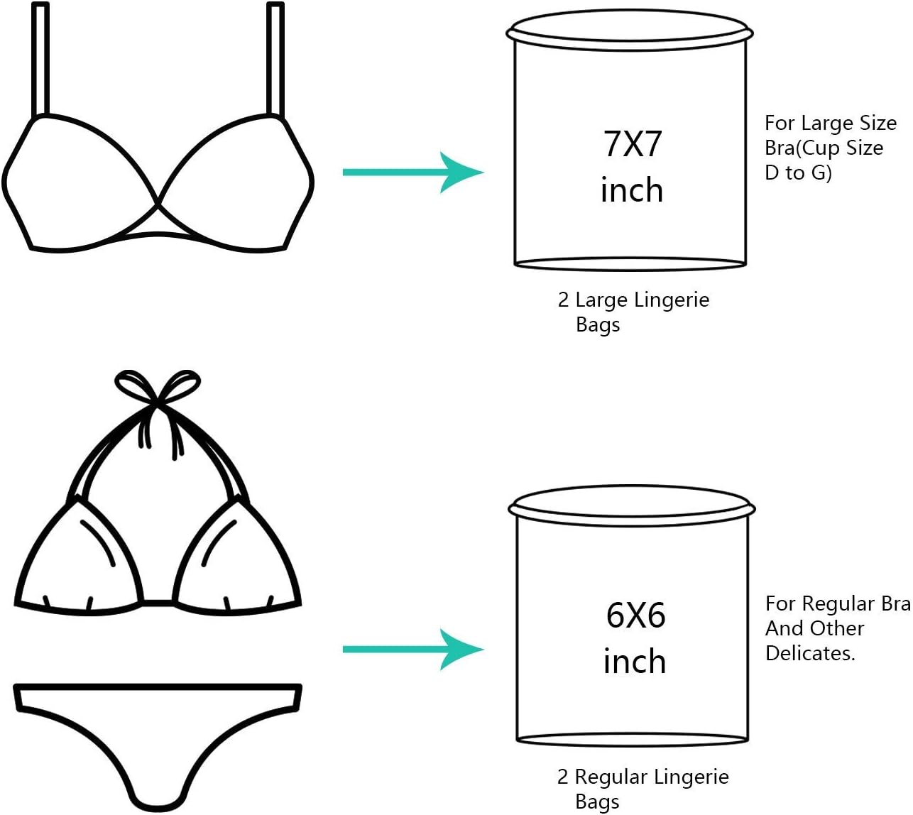 BAGAIL Laundry Bags Mesh Wash Bag for Intimates Lingerie and Delicates,7Pcs(1XL,2L,2M,2 Bra Bags)