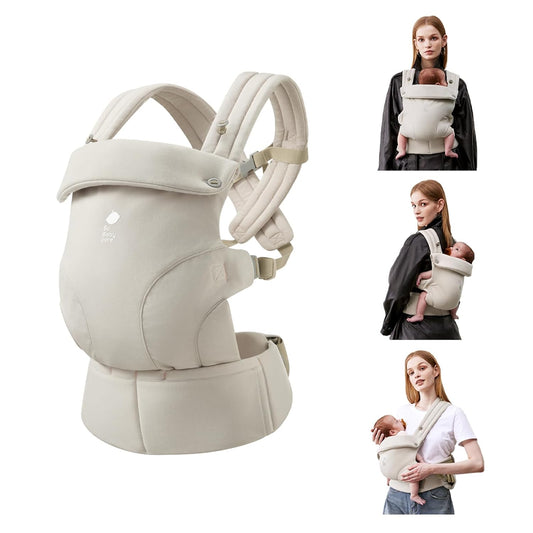 Bc Babycare CocoonGo Baby Carrier – CloudTouch Soft & Ergonomic Baby Carrier for 7–44 lbs | Easy to Wear, Adjustable Fit, Travel-Ready, Machine Washable (Light Beige)