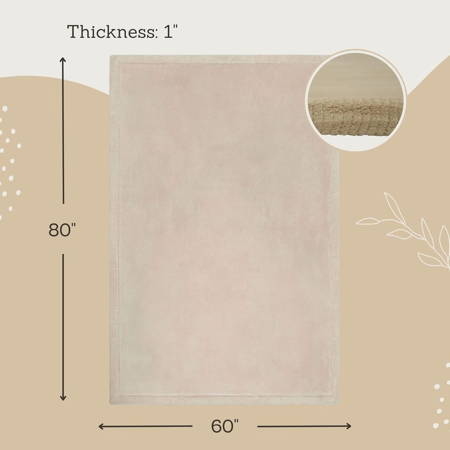 Premium Baby Play Mat 60”x 80” Beige – Cloud-Soft Coral Velvet Memory Foam Rug for Crawling & Play – Non-Slip, Water-Resistant, Care Tummy Time Mat – Non-Toxic Padded Playmat