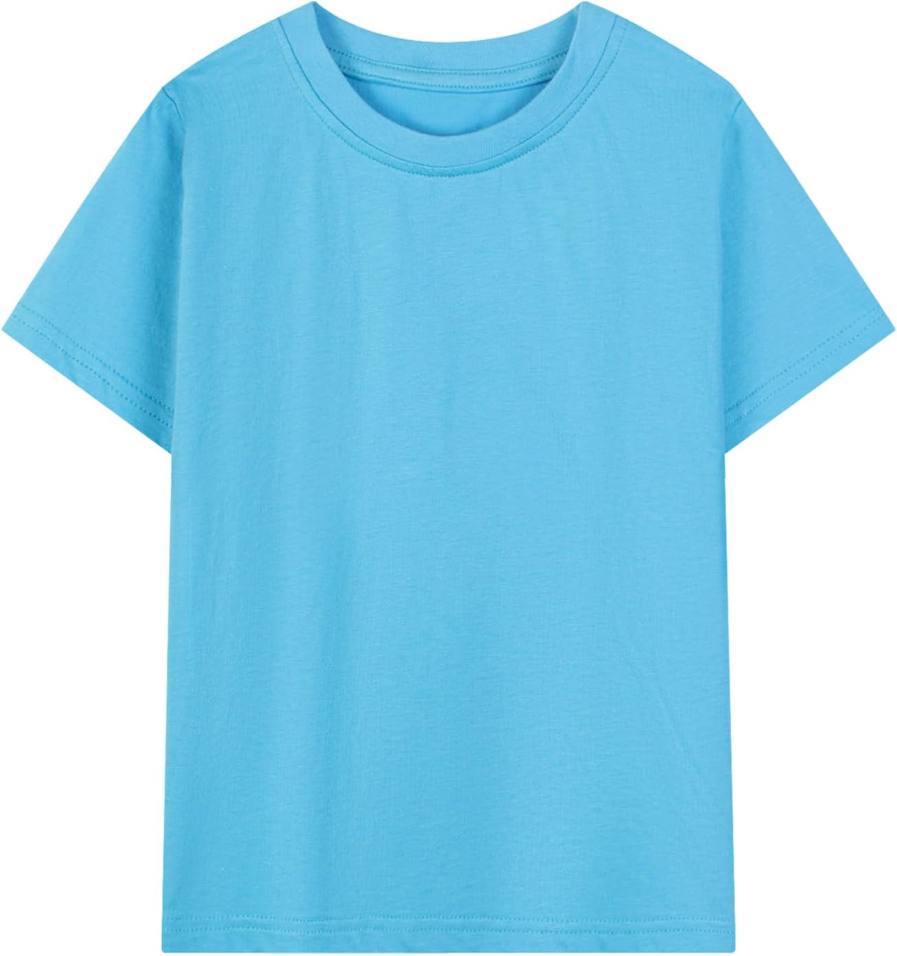 HILEELANG Kids Boy Basic Plain Cotton T-Shirts Short Sleeve Crew Neck Summer Tees 4packs 6-12 Years