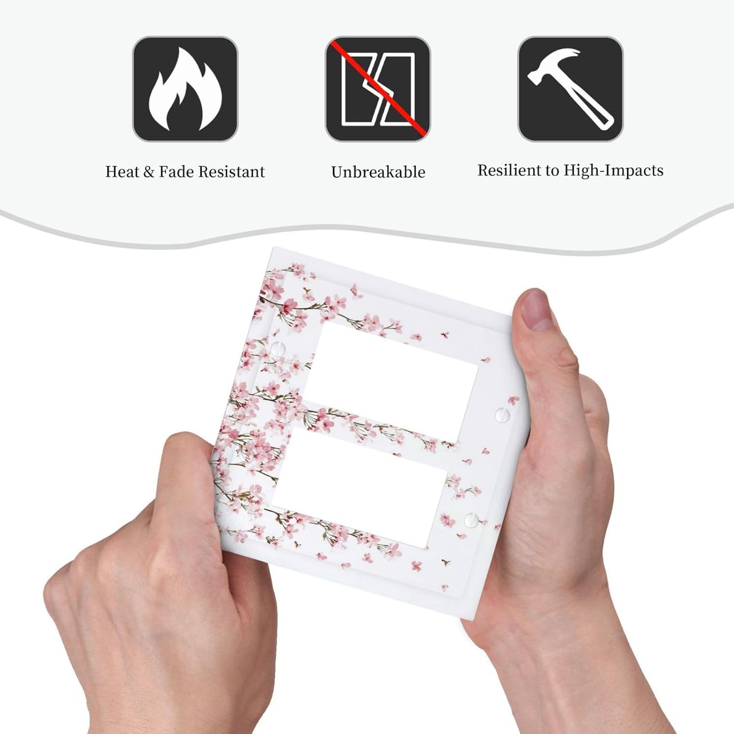 Decorative Outlet Covers Sakura Plant Floral Pink Flowers 2 Gang Double Gfci Rocker Electrical Wall Panels Light Switch Cover Plate For Bed Room Living Room Decor