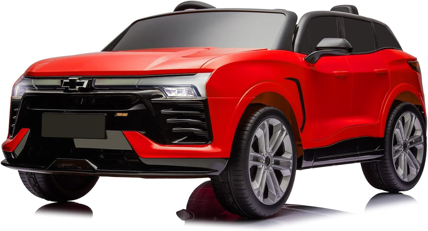 Hetoy 24V 2-Seater SUV Licensed Chevrolet Blazer Ride On Car Toy w/Parent Remote Control, 3 Speeds, Wireless Music, MP3 Player, Electric Car for Kids Ages 3-8, RED
