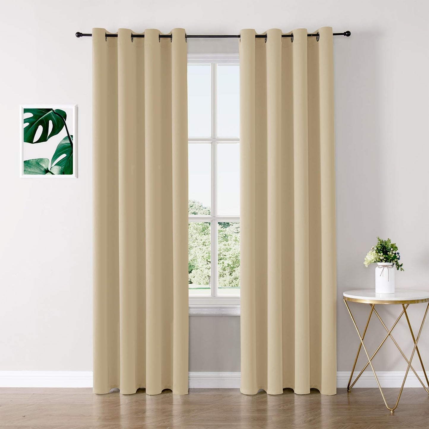 ChrisDowa Blackout Curtains 84 inches Long for Bedroom - 2 Panels Set Grommet Thermal Insulated Room Darkening Curtains for Living Room (Biscotti Beige, 52 x 84 Inch)