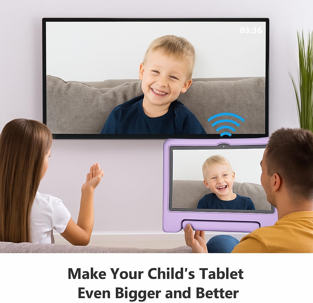 10.1" Kids Tablet Android 14 | 64GB Octa-Core 8GB RAM | Shockproof Case & Parental Control | 12H Fast Charge | HD Display w/Google Kids Space & Educational Apps | WiFi 6/Bluetooth/GPS | Ages 3-12