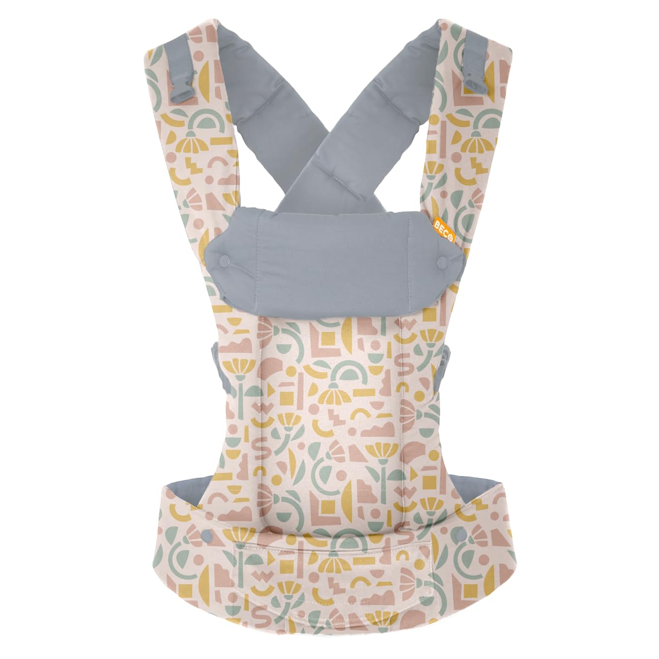 Beco Gemini Baby Carrier from Newborn to Toddler - Certified Ergonomic Newborn Baby Carrier for Infants and Children of 7-35 lbs - M Shape, Adjustable Seat, 100% Cotton (Geo Floral)