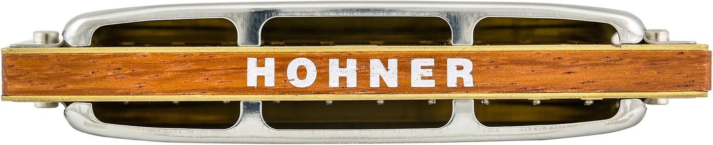 Hohner Harmonica 532 Blues Harp MS - Key of G Bundle with Case, Pouch, Harmonica Beginner Online Manual, and Austin Bazaar Polishing Cloth