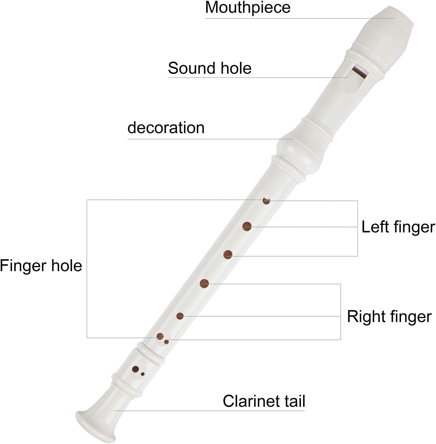 Soprano Recorder Descant Flauta Recorder 8 Hole ABS Clarinet German Style Treble flute C Key for Kids Children With Fingering Chart Instructions with Cleaning Rod Bag green