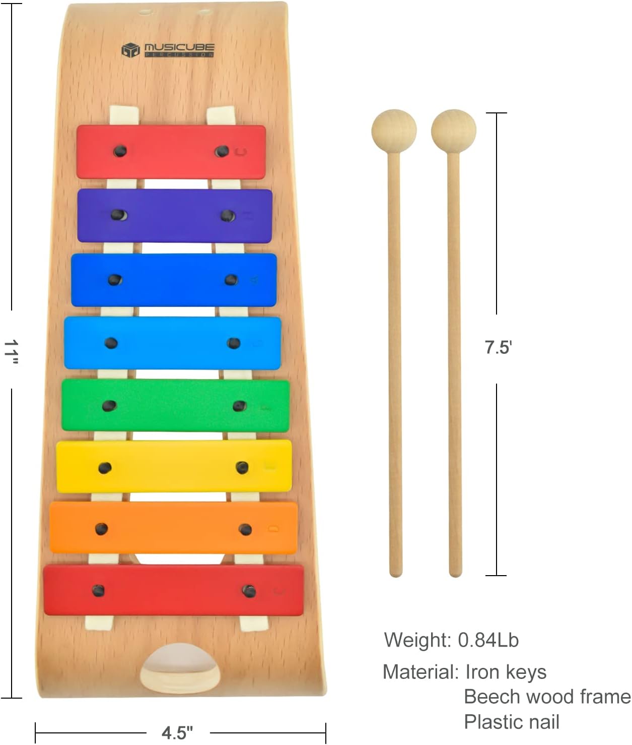 MUSICUBE Xylophone for Kids Wood Xylophone with Mallets Orff Music Instrument for Educational& Preschool Learning Baby Percussion Kit with Professional Tuning for Toddlers Gift Choice for Children age
