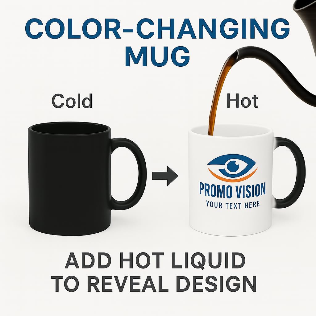 Personalized Coffee Mug, Custom Drawing Portrait Gift, Funny Customized Coffee Gift for Men & Women, Custom Mugs with Pictures, Black - Color Changing 11oz Father's Day Mug