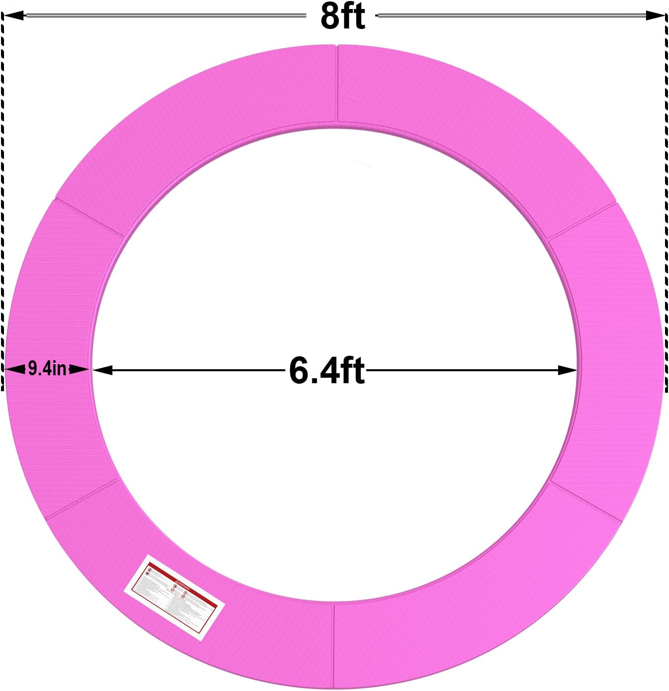 LANGXUN Universal Trampoline Repalcement Safety Pad, 8ft 10ft 12ft 14ft 15ft 16ft Waterproof Surround Spring Foam Cover for Round Frame