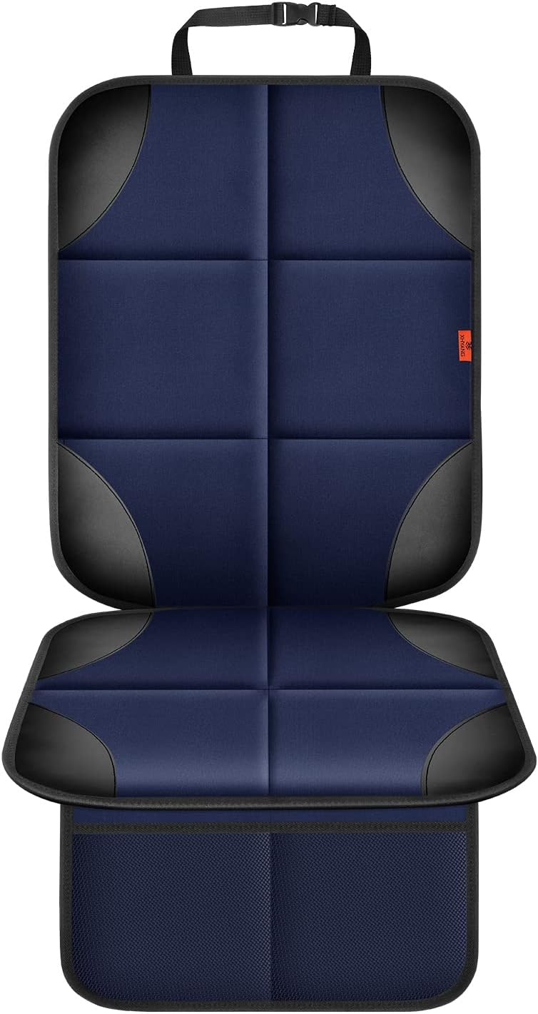 Car Seat Protector 1 Pack Car Seat Cushion Mat Thickest Padding,Waterproof 600D Fabric Car Seat Covers for Non-Slip Backing Mesh Pockets for Baby and Pet (Blue, 1 Pack)