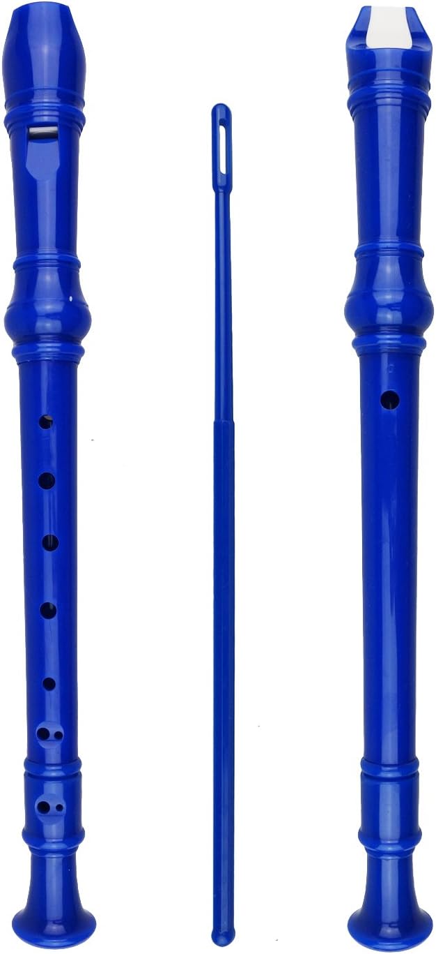 5 Pack German Style 8 Hole-3 Piece Descant Soprano Recorders with Cleaning Rod, Black Storage Bag, ABS Material (5 Colors)