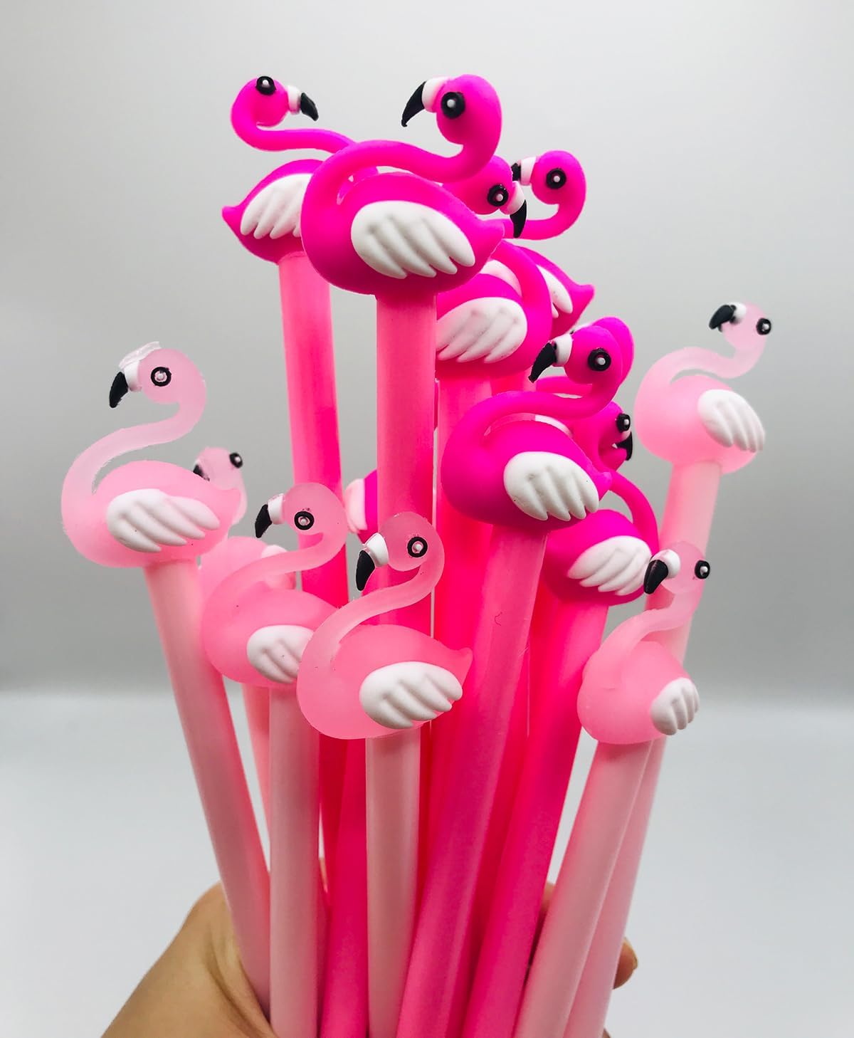 20 Pcs Cute Flamingo Gel Ink Pens - 0.5 mm Black Ink, Fun Kawaii Animal Pens for Kids, School, Office, Home Supplies & Party Favors