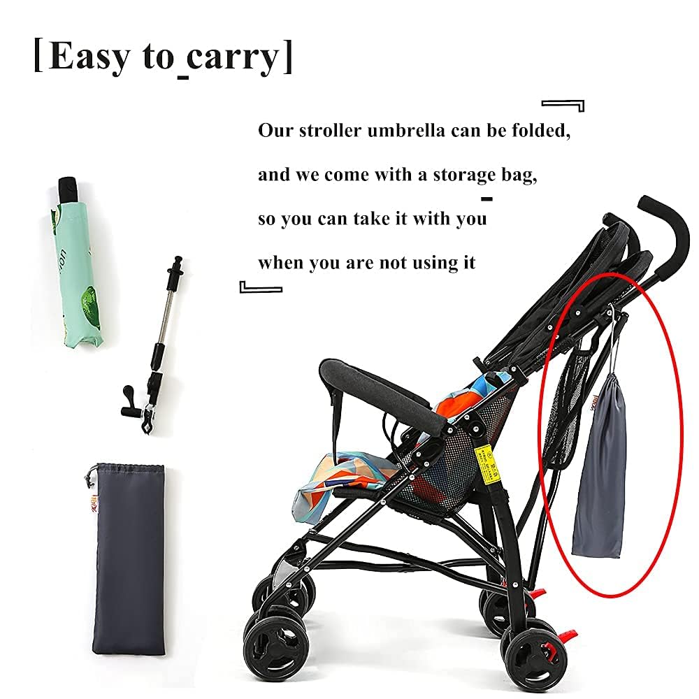 Universal Baby Parasol, Baby Stroller Sun Shade Sun Protection Sun Shade for Strollers, Waterproof Umbrella for Trolley Bike, Bicycle Umbrella with Holder Clip Clamp (sky blue)