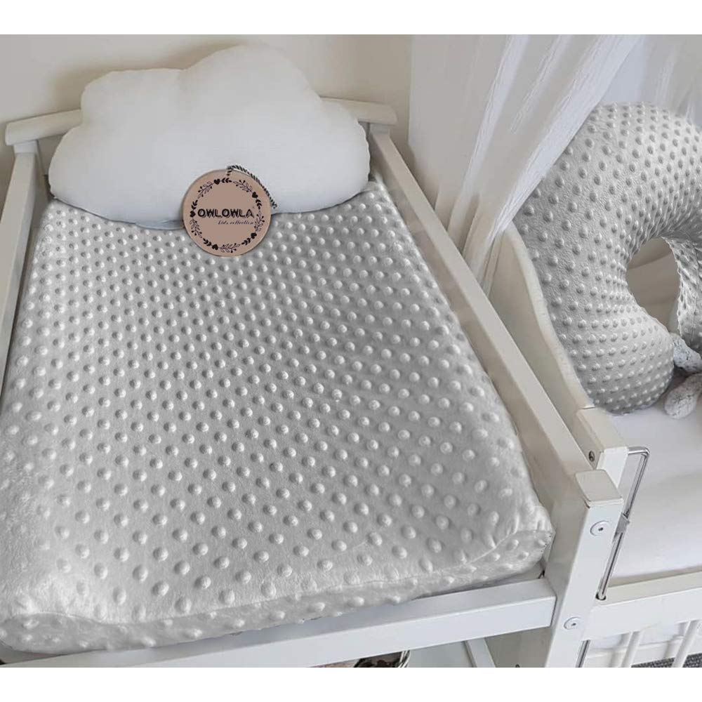 Owlowla Changing Pad Cover, Soft Minky Dots Changing Table Sheets for Baby Boy and Girl(White)