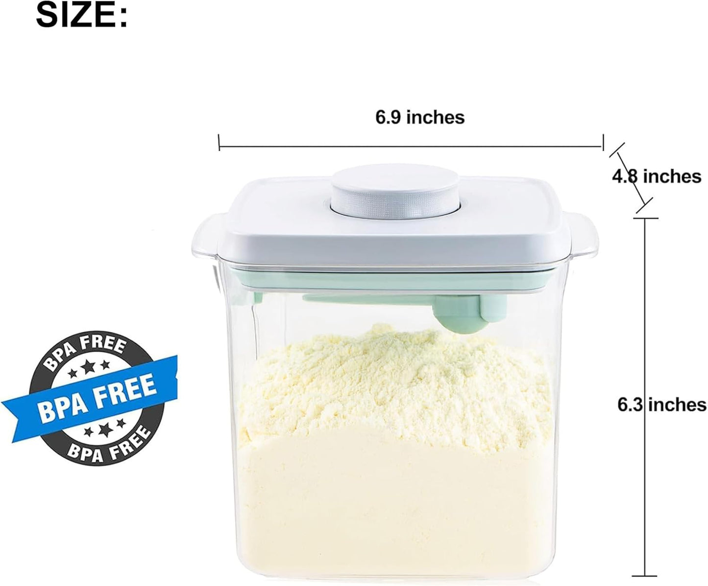 Formula Dispenser Container with Scraper and Scoop 730g Milk Powder BPA-Free Airtight Formula Storage Container 1700ml - Non-Slip Design