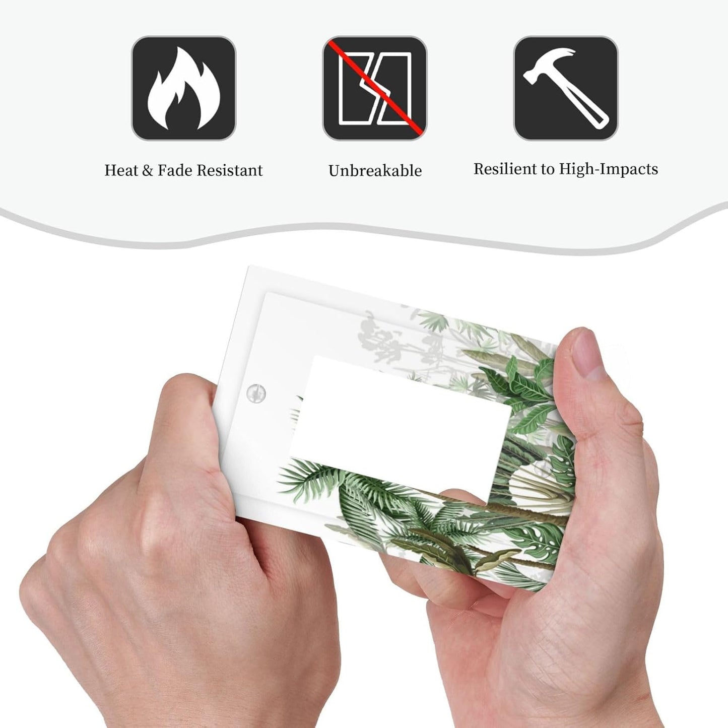 Palm Tree Banana Leaf Green Rainforest Natural Landscape Decorative Outlet Covers 1 Gang Single Rocker Light Switch Cover Plate Wall Plates GFCI Faceplate for Bed Room Living Room Decor