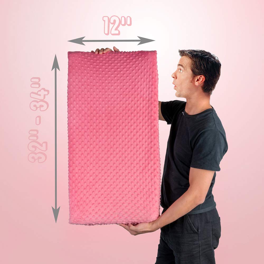 Baby Changing Pad Cover, Super Soft Plush Dot Diaper Changing Table Covers for Baby Girls and Boys, Ultra Comfortable, Safe for Babies, Fit 32"/34'' x 16" Pad (Strawberry Red)