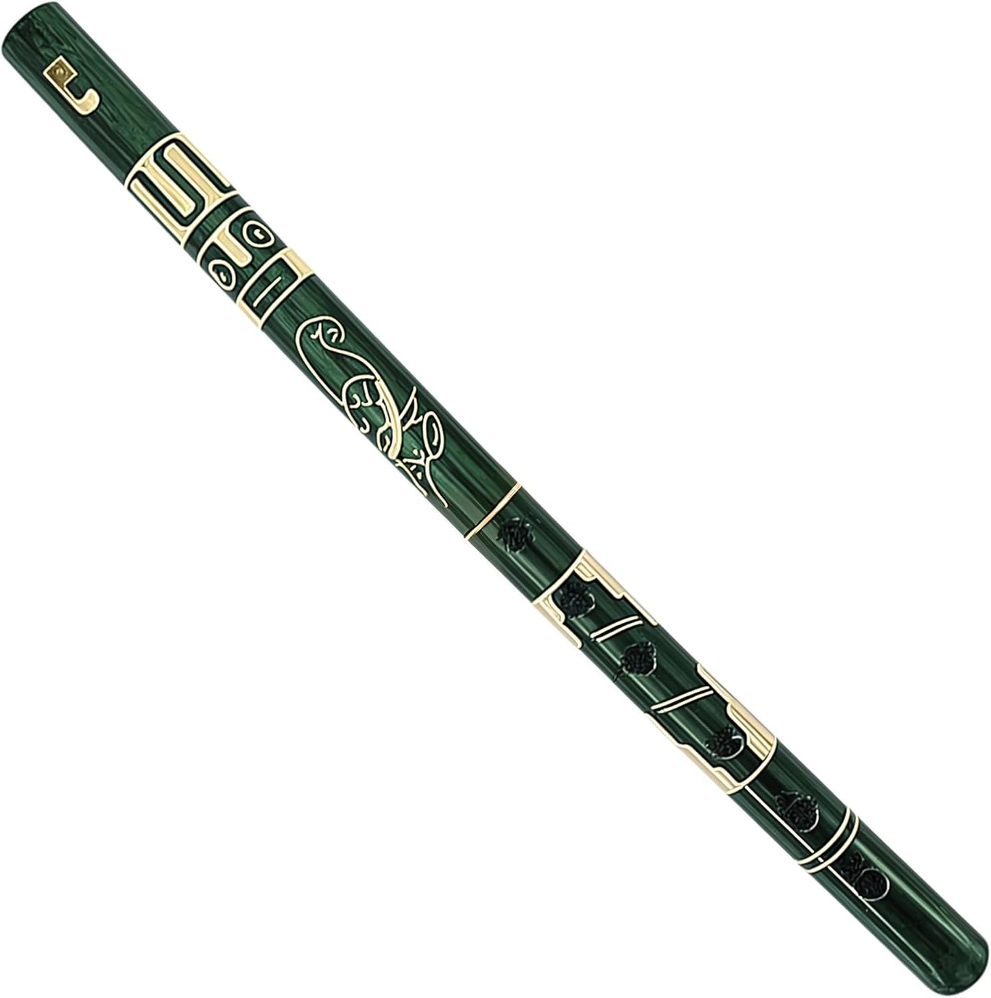 Mia Jewel Shop - Handmade Colored Bamboo Wooden Flute | Tribal Nature Pattern | Native Recorder for Beginners, Meditation & Music Lovers (Green)