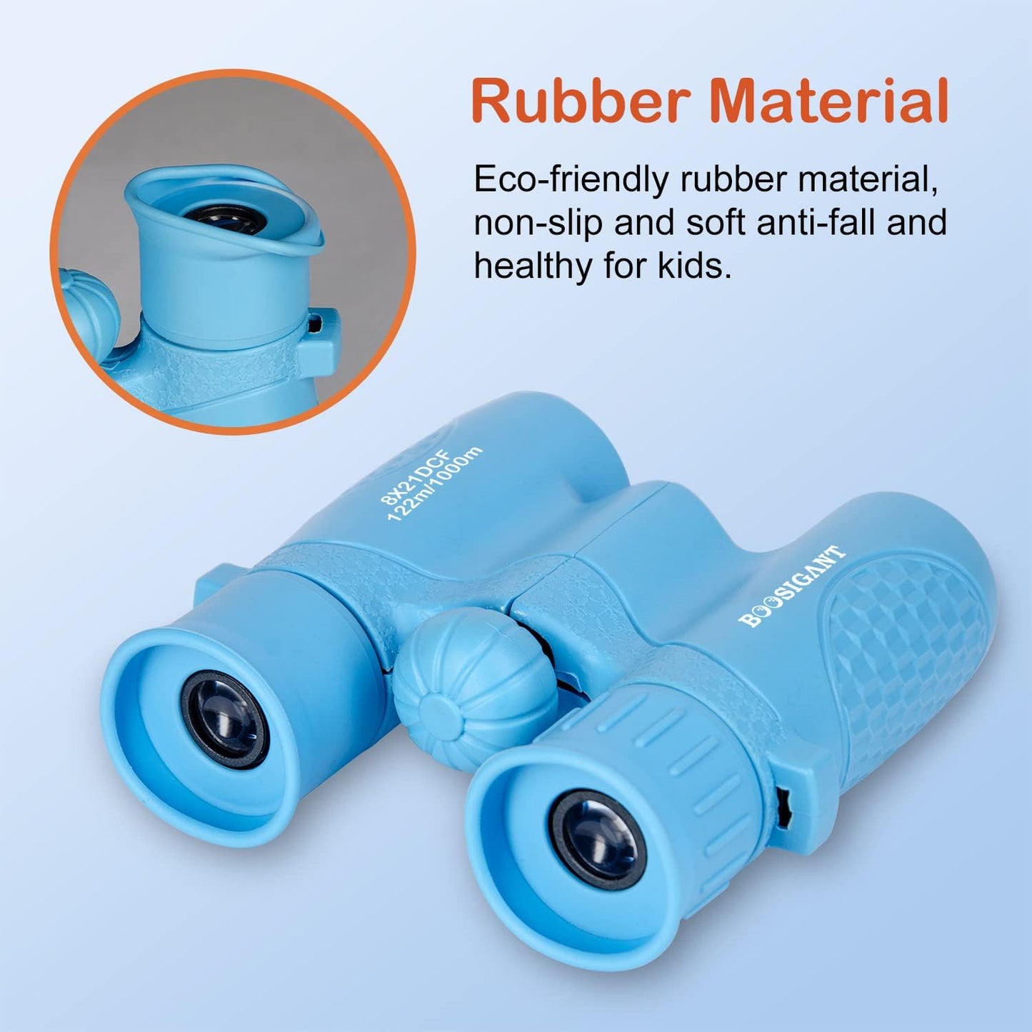 Binoculars for Kids 8x21, Gift for 3-12 Years Boys & Girls, Compact Kids Binoculars High-Resolution Shockproof Mini Binoculars for Bird Watching, Hiking, Camping, Travel Blue 301