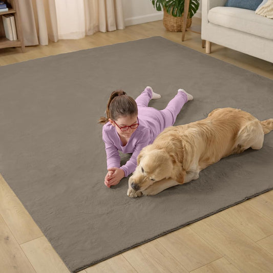 GORILLA GRIP Ultra Soft Washable Area Rug, 5x7, Stain and Slip Resistant Plush Thick Carpet for Bedroom Living Room, No Shed Floor Rugs, Pet Friendly, Dorm Essentials, Kids Nursery Home Decor, Taupe