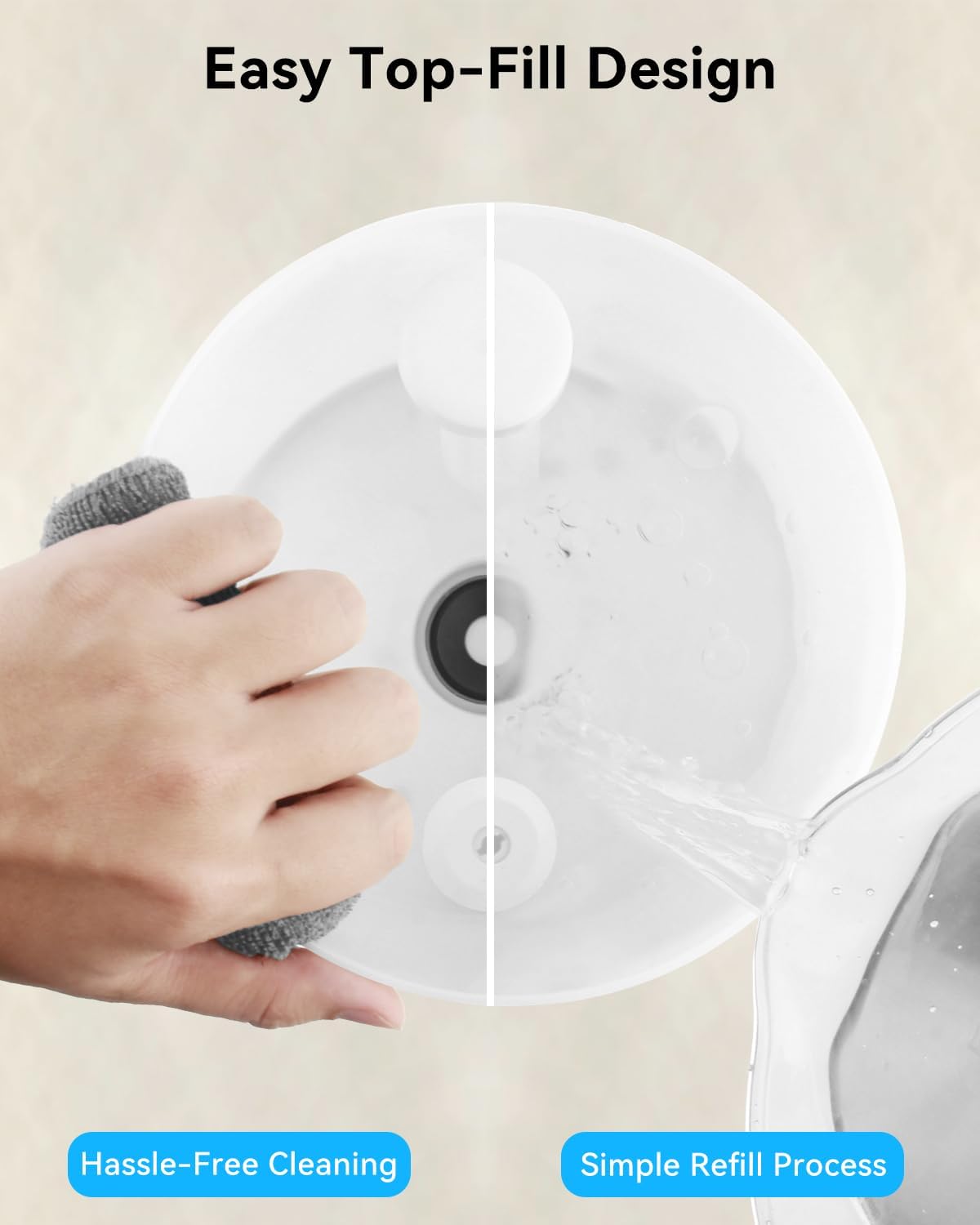 Esemoil Humidifiers for Bedroom, for Large Room, 2.5L Top Fill Cool Mist Humidifiers for Baby, Plants, Smart WiFi Air Humidifier with Diffuser and Nightlight, 28dB, 24H Long Runtime, Work with Alexa