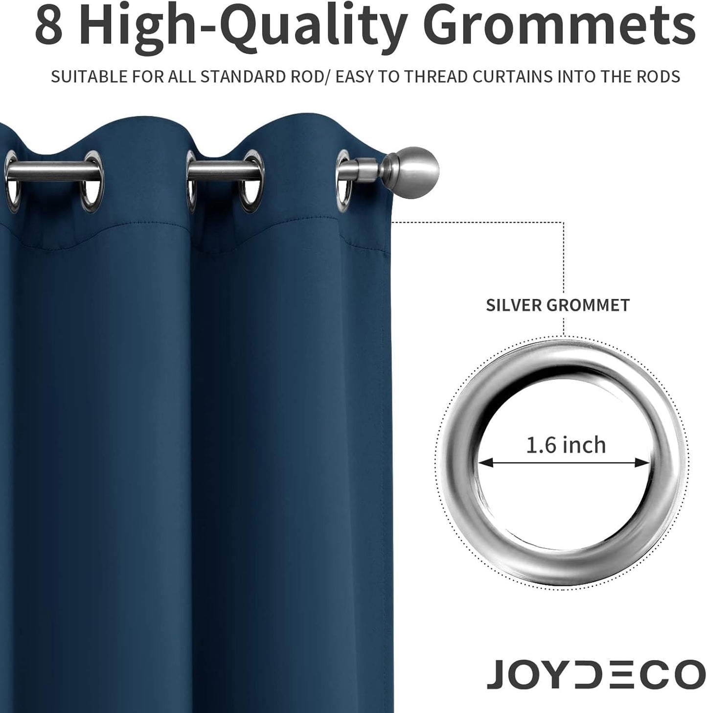 Joydeco Blackout Curtains 63 Inch Length 2 Panels Set, Thermal Insulated Long Drapes 2 Burg, Room Darkening Grommet Curtains for Living Room Bedroom Window