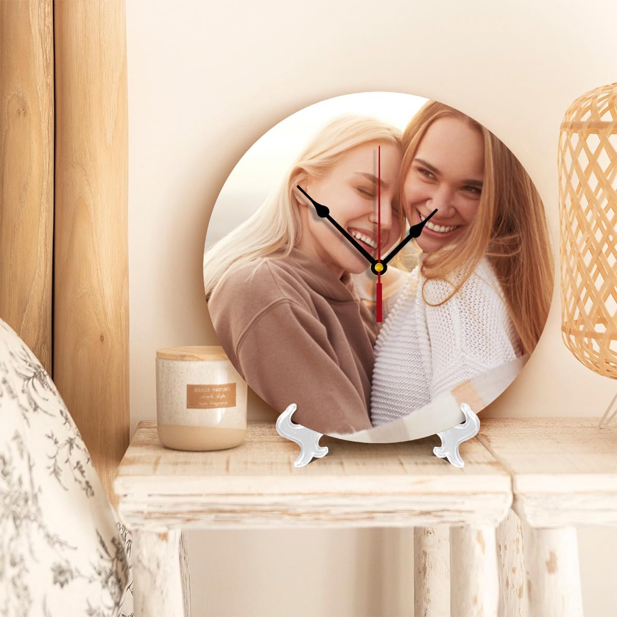 Generic Custom Clocks for Walls Personalized Clocks with Picture Silent Non Ticking Round Decoration for Kitchen Wedding Friend Family Lover, 12inch-30cm