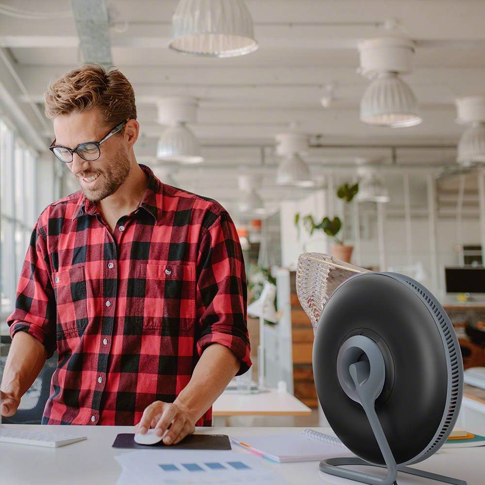 IQAir Atem Desk Air Purifier for Home, Office, Desktop, Small Room up to 150 sq ft, HyperHEPA Filter for Bacteria, Viruses, Allergens, Pets, Asthma, Pollen, Dust, Swiss Design, Made in Germany, Black