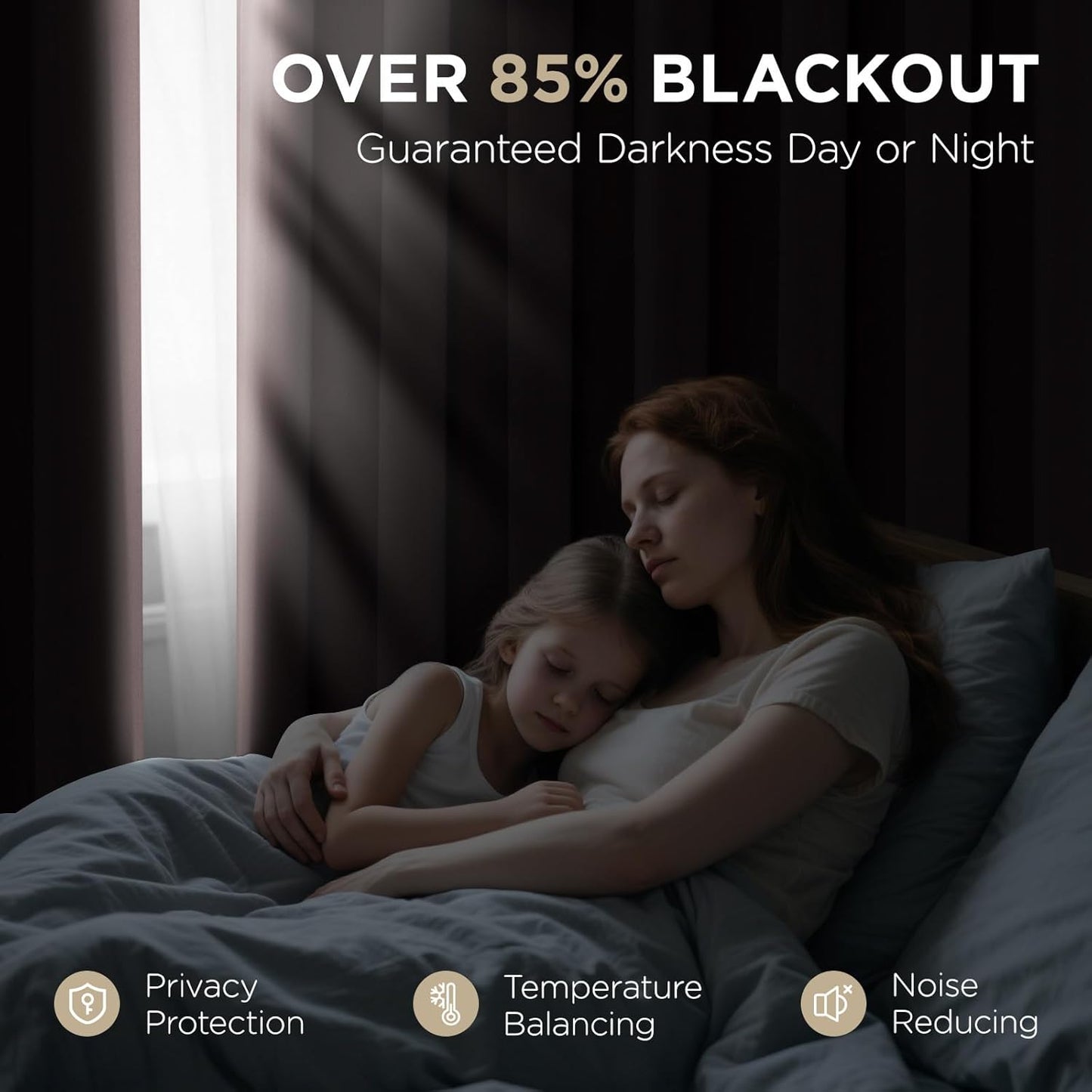 Joydeco Blackout Curtains 95 Inch Length 2 Panels Set, Thermal Insulated Long Curtains& Drapes 2 Burg, Room Darkening Grommet Drapes for Living Room Bedroom Window (W52 x L95 Inch, Chocolate)