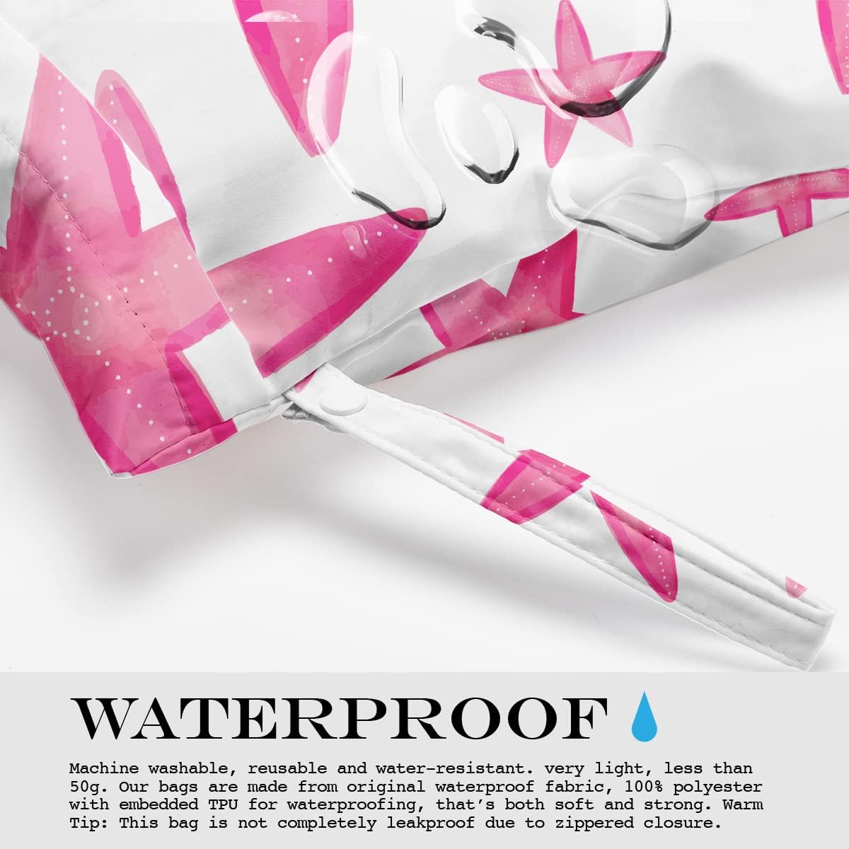 Wet Bag, Wet Dry Bag, Wet Bag for Swimsuit, Travel, Beach, Pool, Diapers, Dirty Yoga Gym Clothes, Makeup Bag, Waterproof Reusable Beach Bag Ocean Decor Starfish Sea Horse Anchor