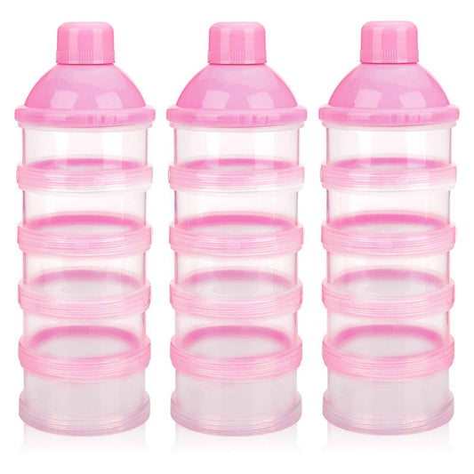 Accmor Formula Dispenser On The Go, 5 Compartments Stackable Formula Container for Travel, Baby Milk Powder Kids Snack Container, BPA Free