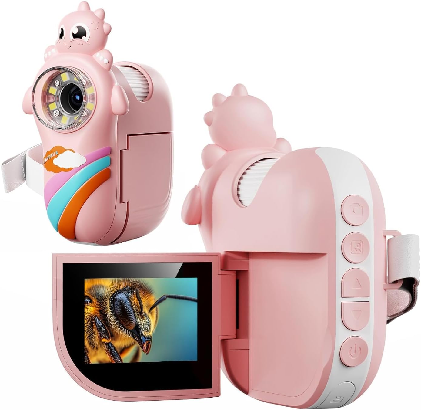 Kids 1000X Handheld Portable Microscope With 8 Adjustable LED Lights, 2-Inch LCD Screen Pocket Mini Telescope for Kids Toddlers - Education Christmas Birthday Gifts Toys