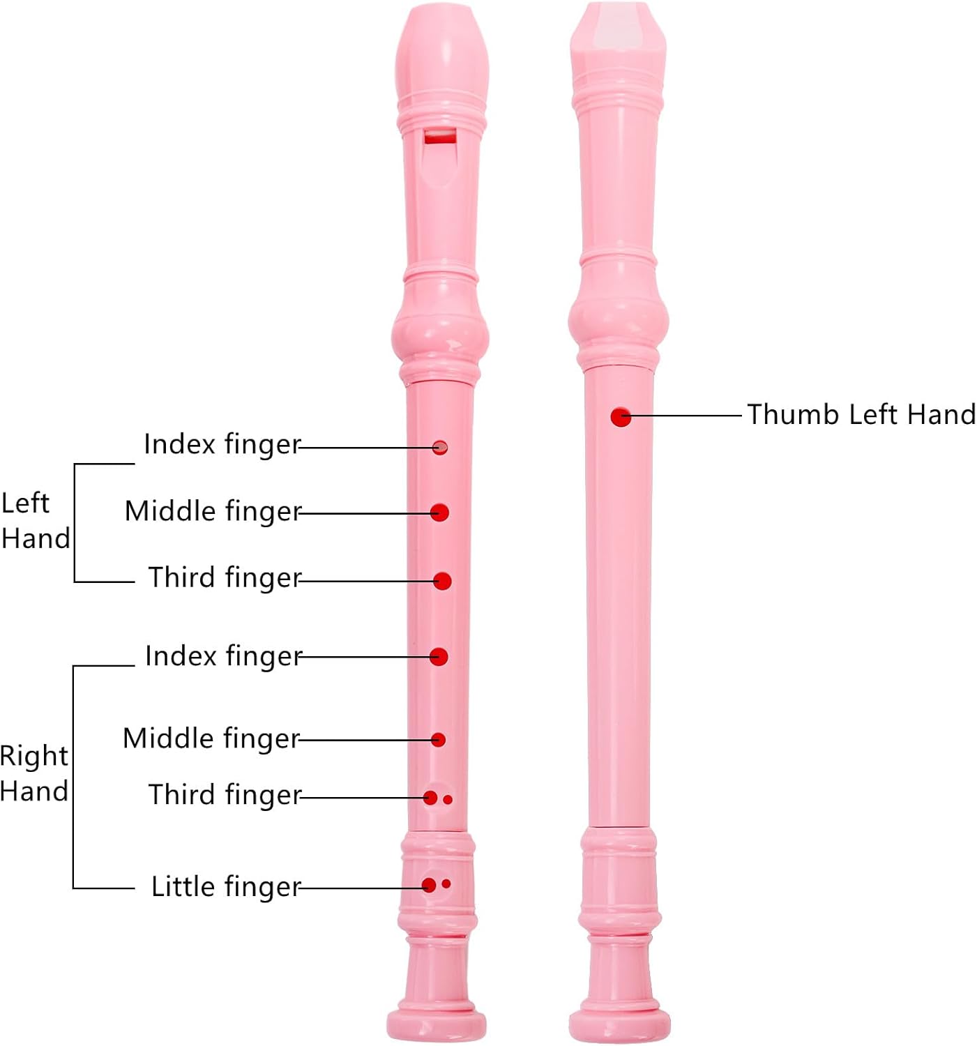 ZEAYEA 6 Pack Soprano Recorder Instrument, German Style Fingering 8 Hole Descant Flute, Detachable Descant Recorders with Cleaning Rod and Fingering Chart for Beginners Music Parties Musical Education
